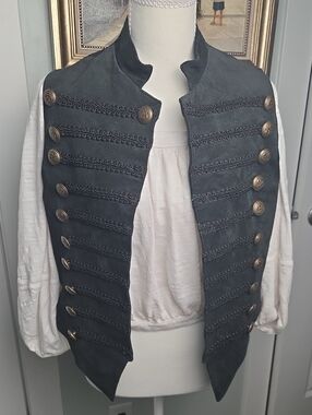 Women’s Black Suede Vintage-Style Vest